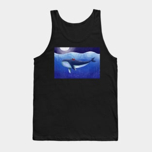 Whale illustration girl rider puzzle Tank Top